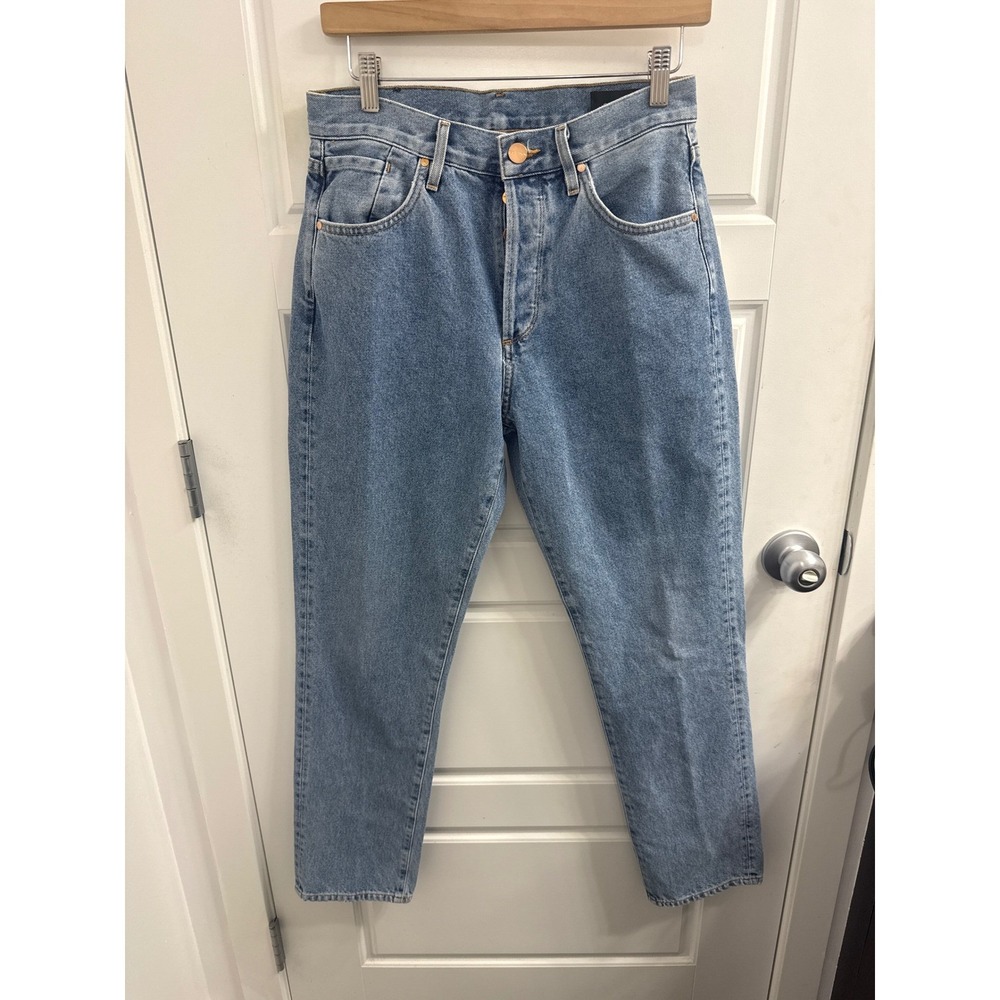 GOLDSIGN The Benefit High Rise Relaxed Straight Jeans Stone Blue 28 W3318C-769